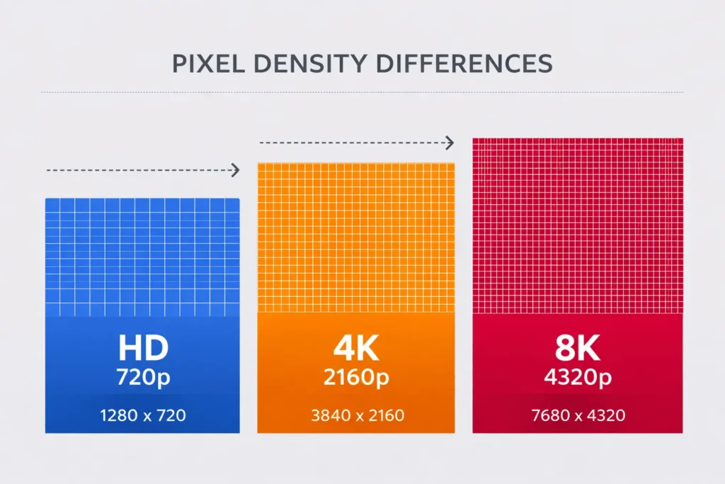 IPTV 4K Luxembourg : HD, 4K et 8K, quelles différences ? 3 différence HD 4K 8K